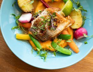 MAHI-MAHI WITH LIME GINGER VINAIGRETTE